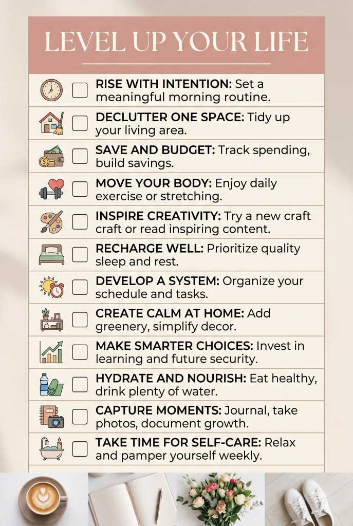 Saveable Level Up Checklist