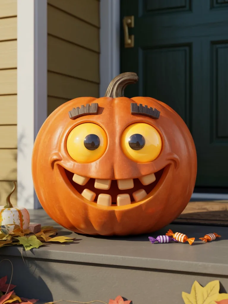 34 Pumpkin Carving Ideas for the Best Halloween Porch on the Block 10 Silly Toothy Grin Pumpkin