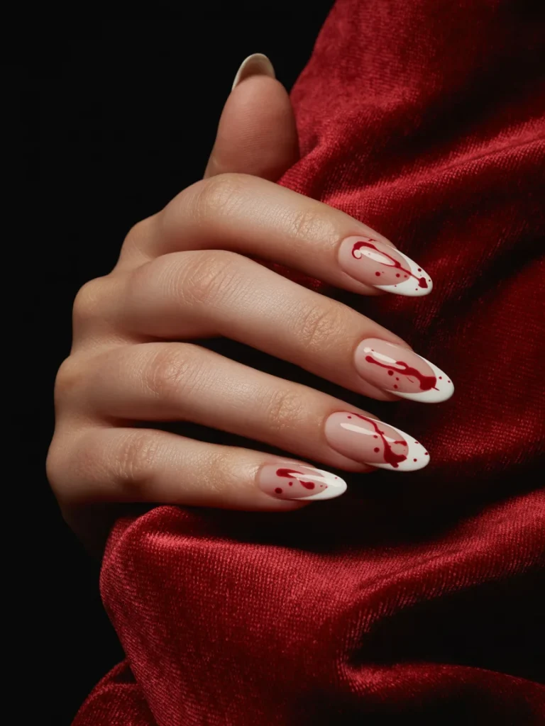 30 Halloween Nail Ideas That Are Spooky, Cute, and Actually Wearable 17 Slasher Splatter Nails