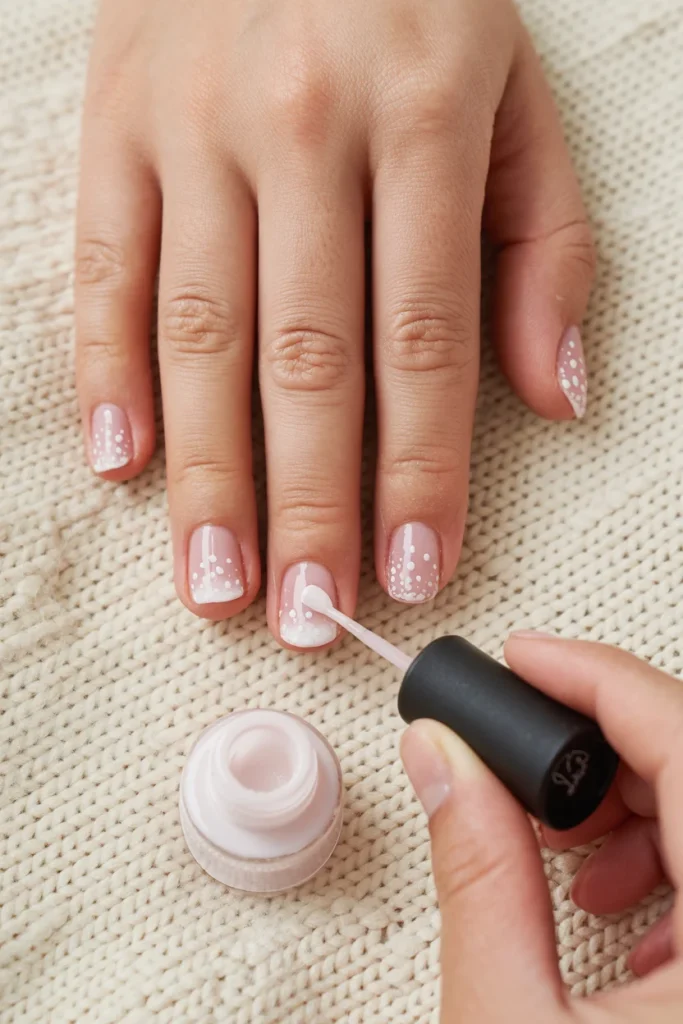 33 Short Nail Design Ideas for Winter That Look Chic, Cozy, and Simply Stunning 47 Snow Dot Nails