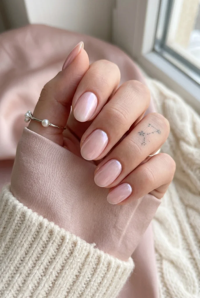 Soft Pink Pearl Nails clean