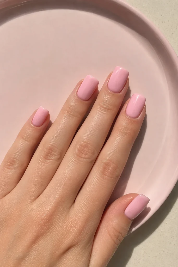 31 August Nail Ideas to Close Out Summer in Total Style 37 Soft Pink Square Nails
