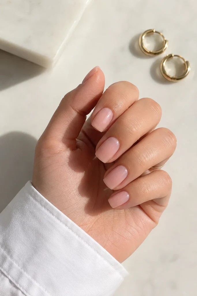 Soft Square Clean Girl Nails