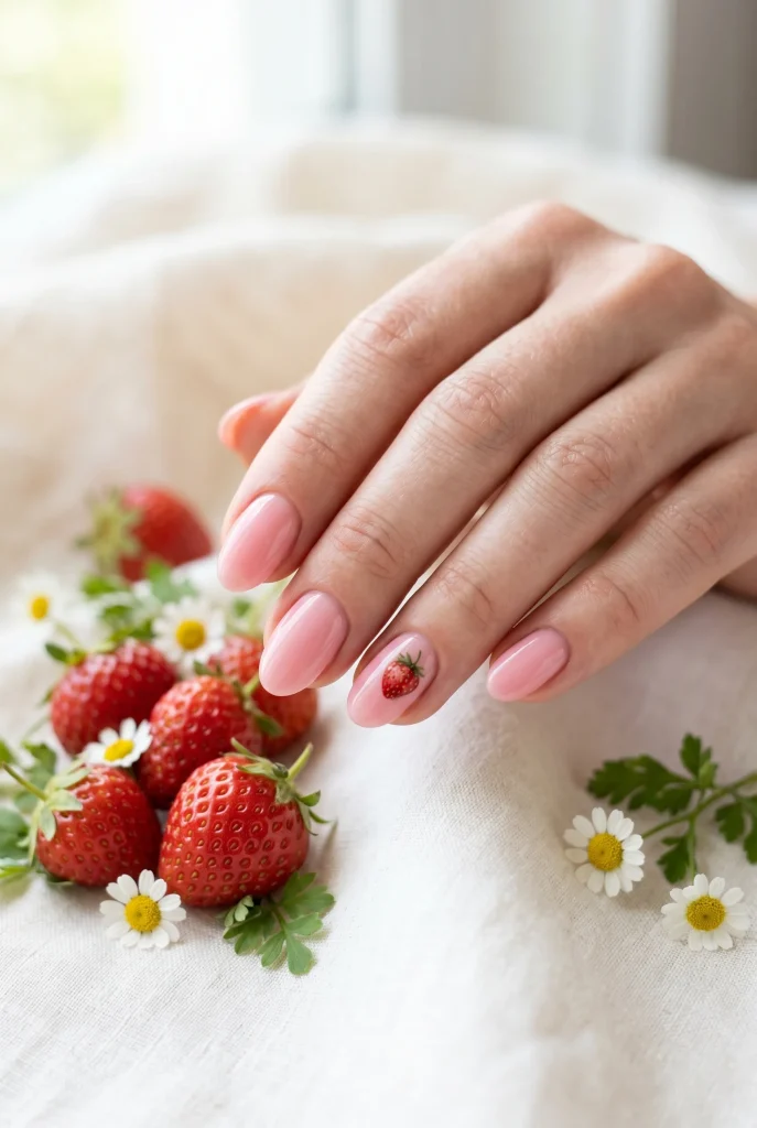 Strawberry Milk Nails 4