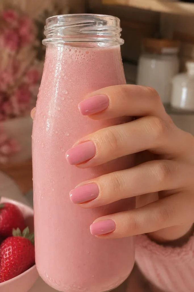 31 August Nail Ideas to Close Out Summer in Total Style 31 Strawberry Milk Nails 6