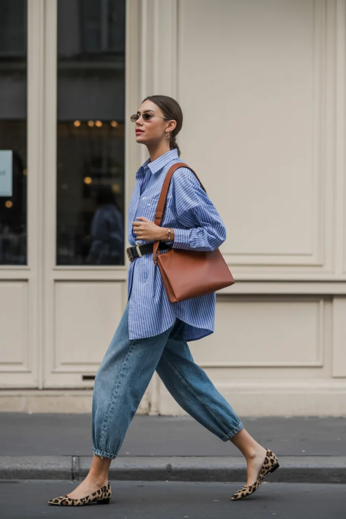 26 Chic Parisian Summer Outfits That Look Effortlessly Expensive 18 Striped Button Down with Relaxed Denim