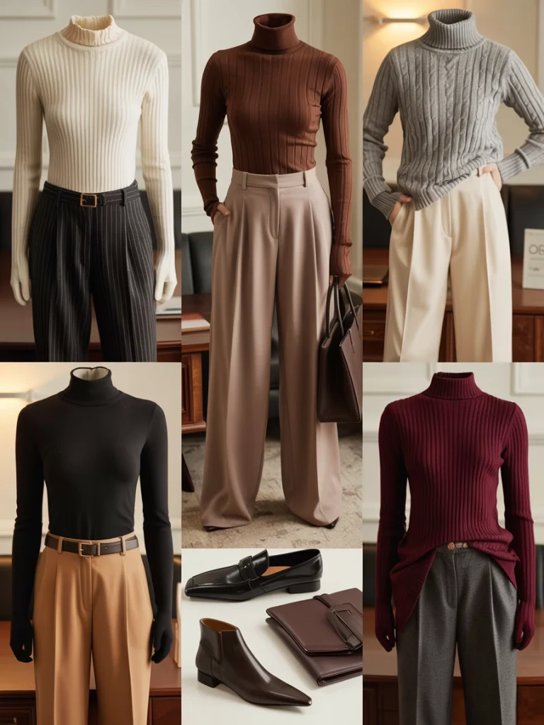 35 Fall Work Outfits That Look Polished Without Feeling Boring 6 Sweater and Trouser Outfits for Cold Office Days