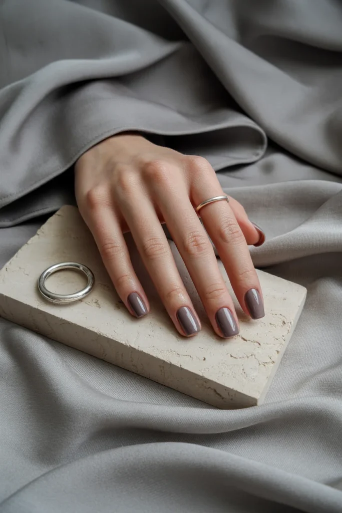 31 Neutral Nail Ideas That Look Chic, Timeless, and Never Boring 14 Taupe Short Square Nails