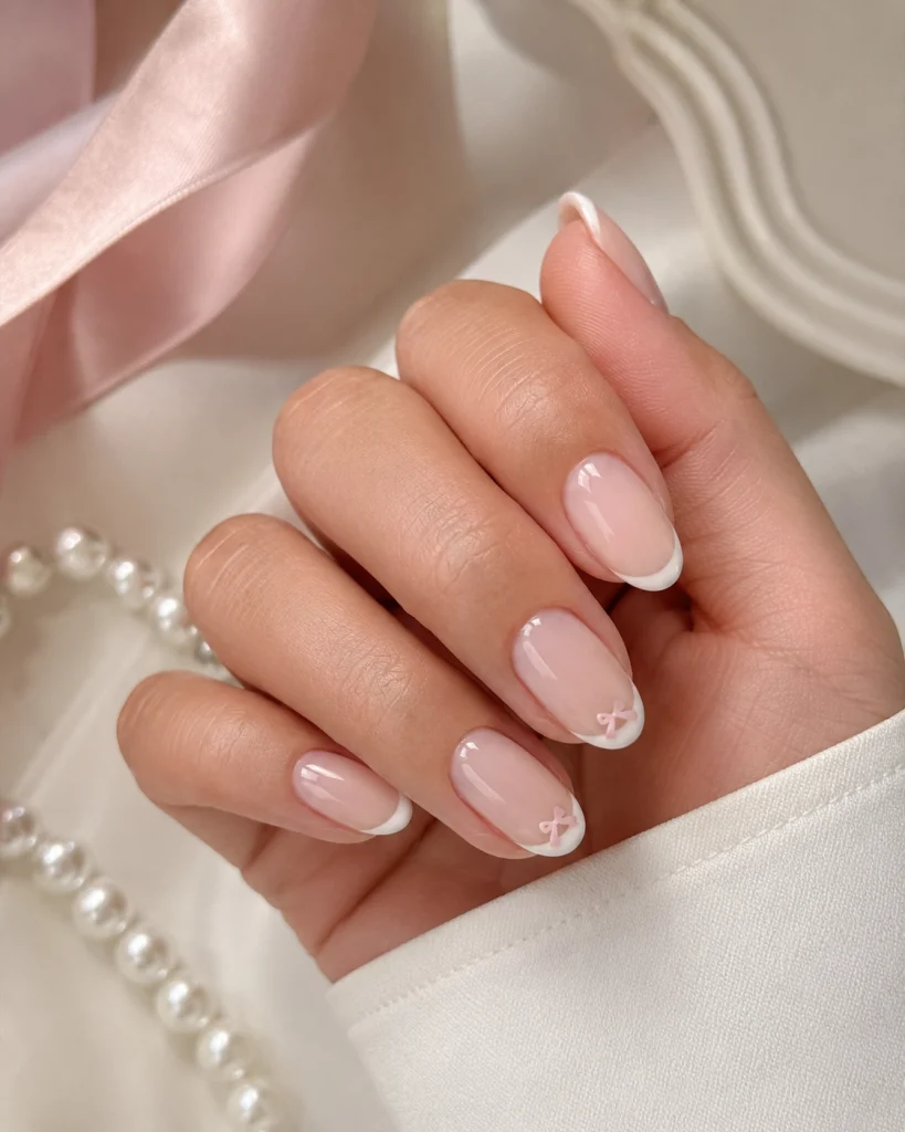 Tiny Bow French Tips