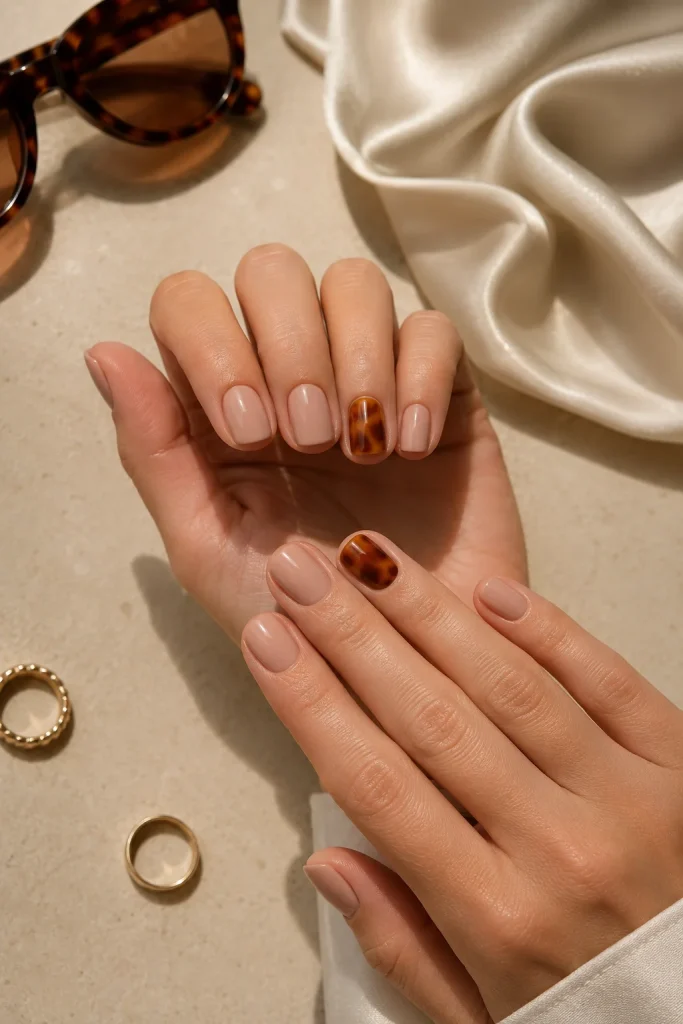 Tortoiseshell Accent Nails 2