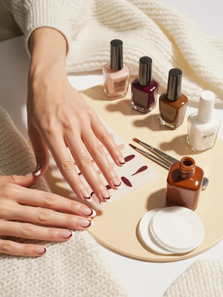 26 Fall French Tip Nail Ideas That Feel Fresh and Modern 31 Use Guide Stickers or a Detail Brush