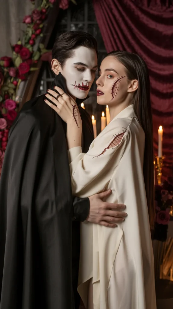35 Cute and Creepy Halloween Costumes for a Spooky-Chic Night 28 Vampire and Victim Costume