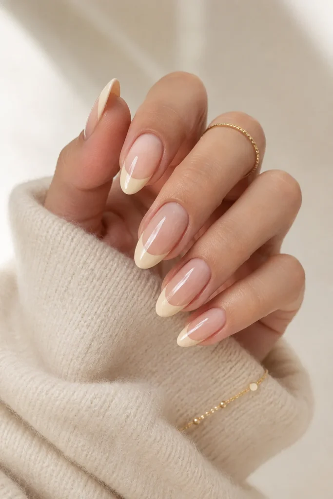 Vanilla French Tip Nails