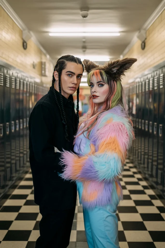 33 Couples Halloween Costumes That Are Frighteningly Good 14 Wednesday and Enid