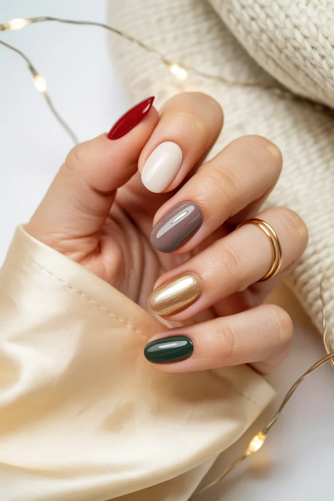 33 Short Nail Design Ideas for Winter That Look Chic, Cozy, and Simply Stunning 34 Winter Skittle Nails