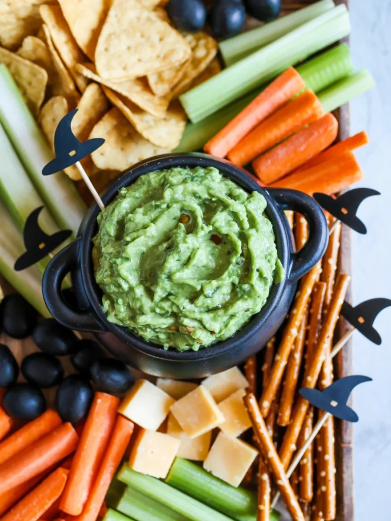 26 Halloween Charcuterie Board Ideas That Are Spooky, Cute, and Party-Ready 10 Witch Cauldron Dip Board