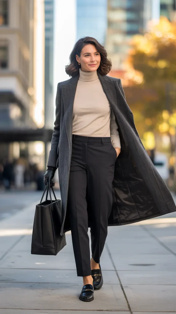 28 Chic and Cozy Fall Outfits You’ll Want to Copy This Season 21 Wool Coat With Straight Trousers