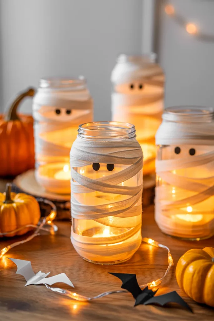 Wrap Jars Like Mummy Lanterns