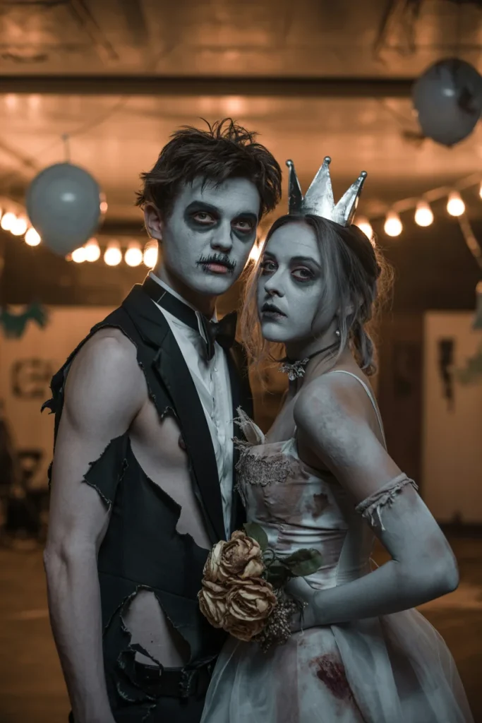 33 Couples Halloween Costumes That Are Frighteningly Good 12 Zombie Prom Couple